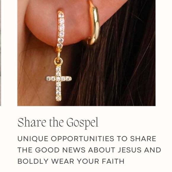 14k CROSS EARRINGS (SET OF 3) - Gold Plated over Brass - Picture 3 of 6